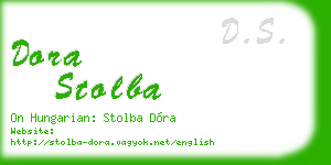 dora stolba business card